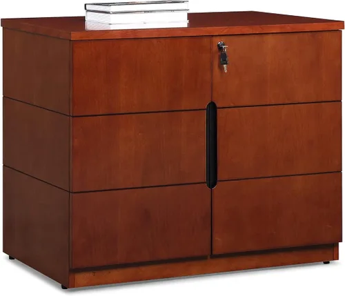 Vista 6 de ZURI Hayes Modern - Gabinete para impresora de almacenamiento de 2 puertas, madera clara