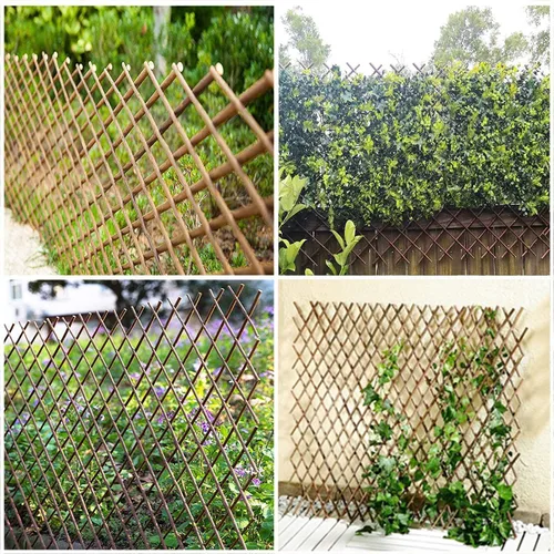 Vista 2 de Sumery Nature - Enrejado de sauce expandible para plantas trepadoras, enrejado de sauce, enrejado expandible, valla de enrejado para plantas