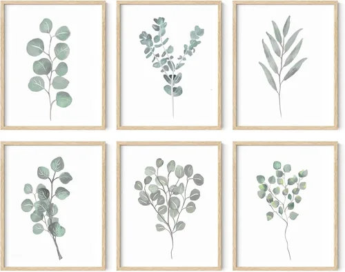 Vista 13 de HAUS AND HUES Pósteres florales y de plantas, juego de 6 impresiones botánicas, arte de pared de flores y plantas, decoración botánica