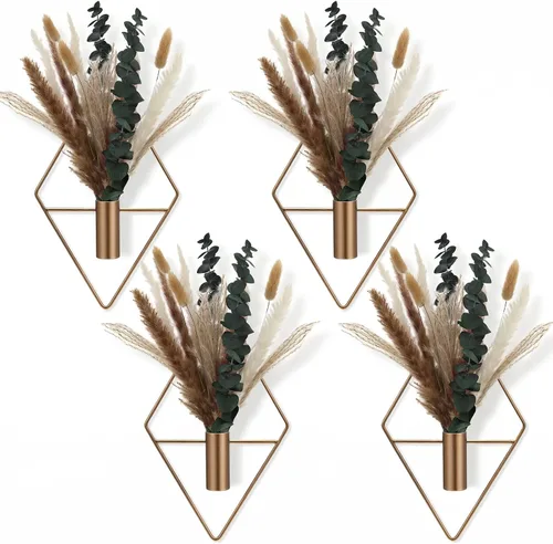 Vista 19 de Jexine - 2 macetas artificiales colgantes para decoración de pared, antiguas, eucalipto Cobre Antiguo
