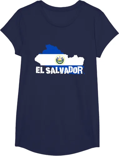 Vista 25 de Camiseta con la bandera de El Salvador, mapa de El Salvador, camiseta de Salvador para mujer, Negro