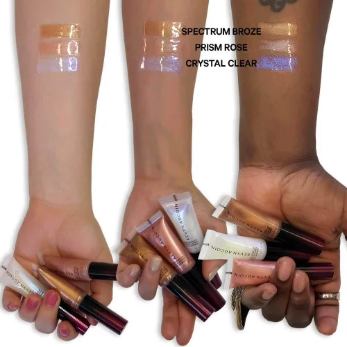Vista 6 de Kevyn Aucoin Glass Glow Lip: Resaltador de brillo de labios multiusos. Esmalte reflectante 3D, cómodo de llevar, no pegajoso. Hidratar, proteger