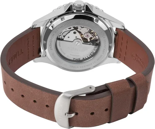 Vista 2 de Timex Navi XL 1.614in automático rojo marrón, Acero inoxidablemarrónrojo