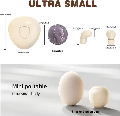 Vista 3 de Xmenha Mini auricular invisible pequeño inalámbrico blanco auricular para oídos pequeños canales mujeres dormir pequeños micro pequeños discretos