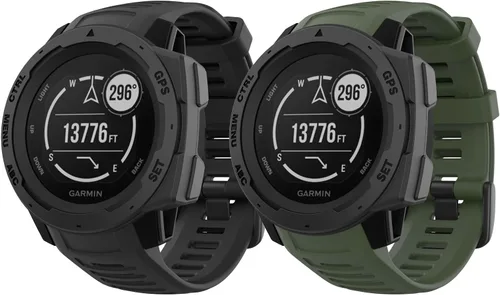 Vista 11 de MoKo - Correa de silicona compatible con Garmin Instinct e Instinct 2 Verde militar
