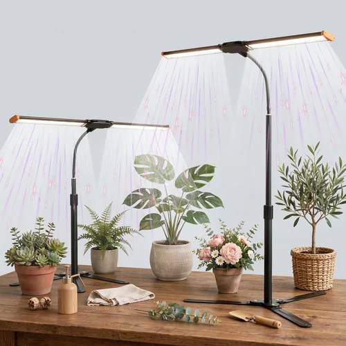 Vista 9 de Luz de cultivo para plantas de interior, lámpara de luz de crecimiento de espectro solar blanco de 6000 K con LED rojo y azul para semillas