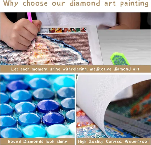 Vista 3 de Ginfonr Kits de arte de diamantes 5D para adultos, pintura de diamante de pájaro de cuervo para adultos, arte de diamantes de imitación