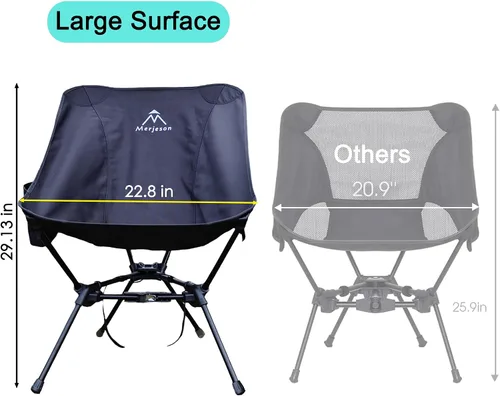 Vista 3 de Silla portátil para camping, silla de mochilero, silla plegable ultraligera, compacta, sillas plegables ligeras para senderismo, montañismo, playa