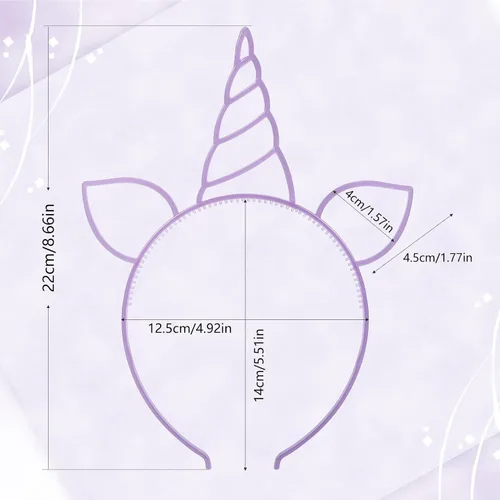 Vista 3 de Suyegirl Diadema de unicornio para niñas, diademas de unicornio que brillan en la oscuridad, diademas de plástico para fiestas, cumpleaños
