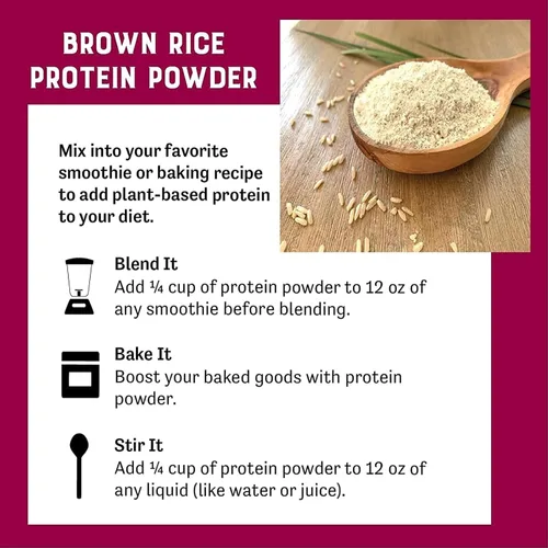 Vista 5 de Judee's Gluten Free Proteína de arroz integral en polvo, proteína vegana a base de plantas, reemplazo de comidas sin gluten, 1.5 libras, sin sabor