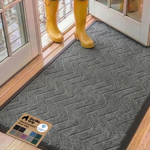 Vista 41 de Gorilla Grip - Tapete WeatherMax todo terreno 100% impermeable, caucho natural, resistente a manchas y decoloración, interior y exterior, fácil