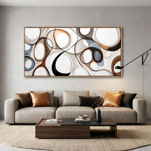 Vista 11 de AJAZIKO Arte de Pared de Vaca de las Tierras Altas - Decoración de Pared de Granja y Campo Rústico, Cuadros Grandes en Lienzo para Sala de Estar