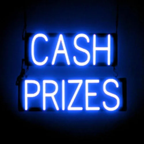Vista 38 de SpellBrite Letrero de WIN CASH para empresas Ranuras y letreros relacionados con juegos con aspecto de neón, luz LED azul 17.5 x 15.0 pulgadas