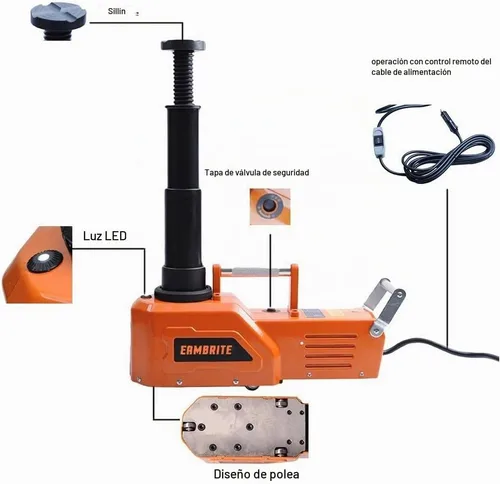 Vista 5 de EAMBRITE 12V DC resistente de 4,5 Toneladas, piso hidráulico Jack con luz LED.