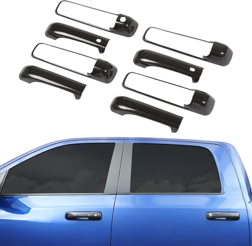 Vista 9 de Hoolcar Cubierta exterior para manija de puerta exterior para Dodge Ram 2010-2017, color negro