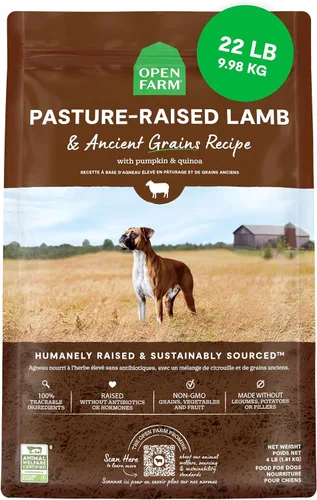 Vista 26 de Open Farm - Alimento seco para perros con cerdo y granos ancestrales, receta de cerdo criado de forma humanitaria con granos sanos, sin saborizantes