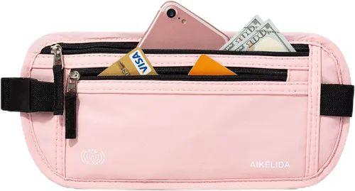 Vista 13 de Cinturón de dinero para pasaporte para mujeres y hombres - Cartera de viaje Negro