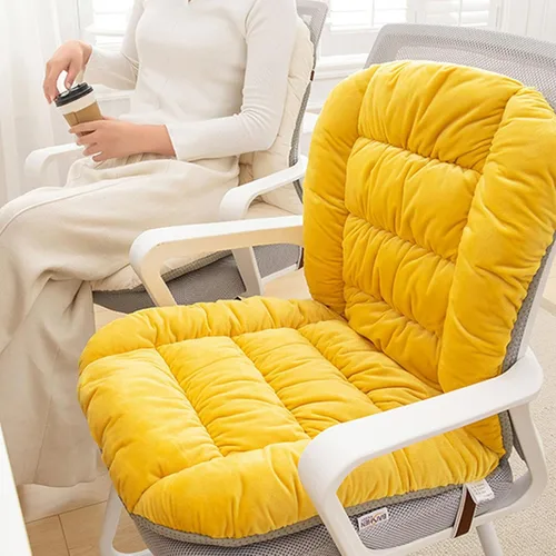 Vista 5 de Cojín para silla de escritorio con lazos, cojín antideslizante para silla Caqui