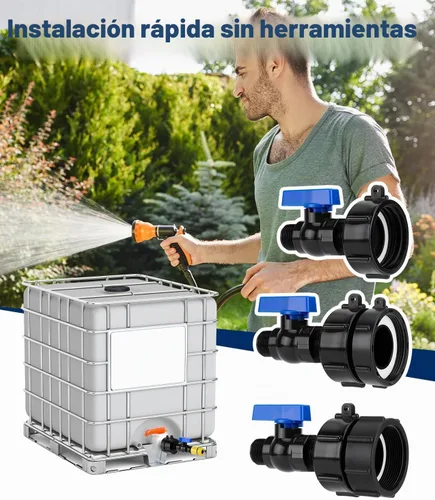 Vista 6 de Adaptador de tanque IBC de 3 tamaños, 2.44" fino, 2" fino, 2" fino, 2