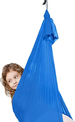 Vista 9 de Columpio sensorial para adultos, columpio de terapia para niños, hamaca elástica para niños, columpio sensorial para interiores y exteriores, silla