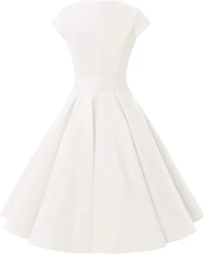 Vista 2 de Dressystar - Vestidos clásicos de fiesta con mangas casquillo, estilo Rockabilly y retro de la década de 1950