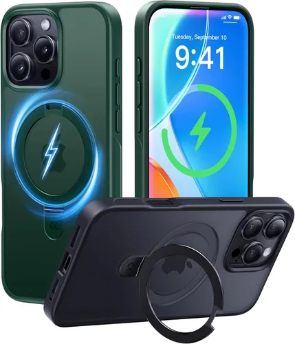 Vista 76 de CASEKOO - Funda diseñada para iPhone 14 Pro con soporte magnético invisible [protección contra caídas de grado militar] [compatible con MagSafe]