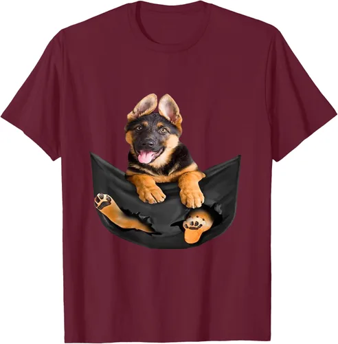 Vista 11 de Dog Lovers Gifts - Camiseta divertida con cara de perro con bolsillo, Negro, S