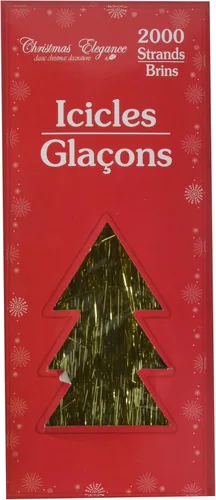 Vista 3 de 2000 hebras de carámbanos de oropel para árbol, decoraciones navideñas, plateado