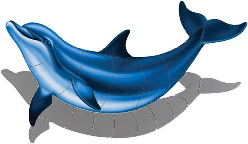Vista 2 de Mosaico de porcelana para piscina Dolphin B Bottlenose (6" x 3")