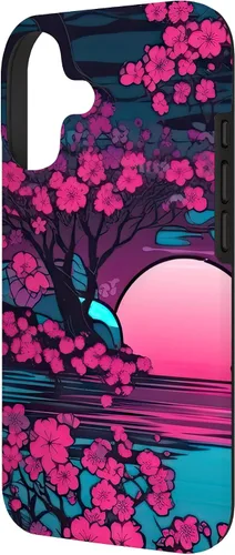 Vista 2 de Synthwave Cherry Blossoms Case for iPhone 17