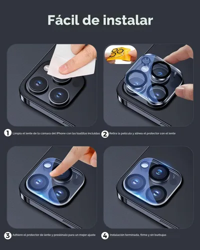 Vista 7 de Protector de lente de cámara para iPhone, vidrio templado 9H, antiarañazos, compatible con fundas, círculo nocturno, claridad HD sin burbujas