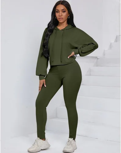Vista 3 de Nimsruc Trajes de dos piezas para mujer, trajes de jogging, trajes casuales para correr