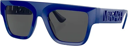 Vista 4 de Versace Gafas de sol Hombre Havana Frame, Lentes Gris Oscuro, 53MM Negro