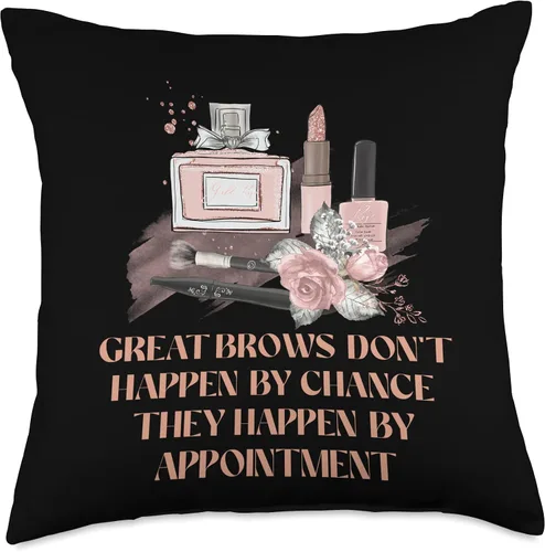 Vista 4 de Beautician Self Confidence Beautiful Self Esteem Brows Dont Happen by Chance Makeup Artist Self Love - Almohada de 16 x 16 pulgadas, multicolor
