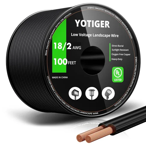 Vista 8 de YOTIGER Cable de Cobre para Iluminación de Paisaje de Bajo Voltaje 14/2 de 100 Pies - Cable de Bajo Voltaje de Calibre 14 de 2 Conductores - Cable