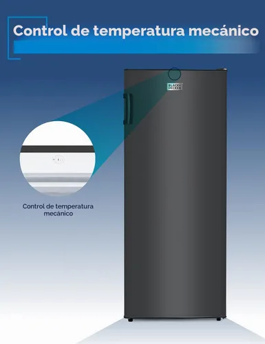 Vista 4 de BLACK+DECKER - Congelador vertical de 8.5 pies cúbicos, congelador de pie con control de temperatura mecánico, congelador vertical con 3 estantes