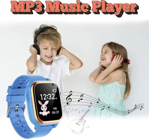 Vista 6 de Reloj inteligente para niños y niñas - Reloj inteligente para niños de 4 a 12 años con 16 juegos de aprendizaje, reloj despertador, reproductor