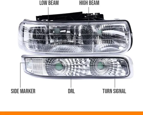 Vista 6 de G-PLUS Conjunto de Faros, Compatible con Chevy Silverado 1999-2002/ Suburban Tahoe 2000-2006 Faros Delanteros de Parachoques, Lente Transparente