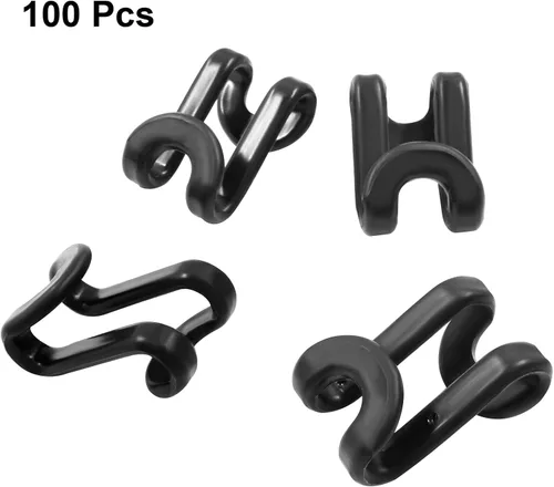 Vista 2 de Jiozermi 100 ganchos de conector para colgar ropa, ganchos resistentes que ahorran espacio para perchas ahorran espacio en el armario