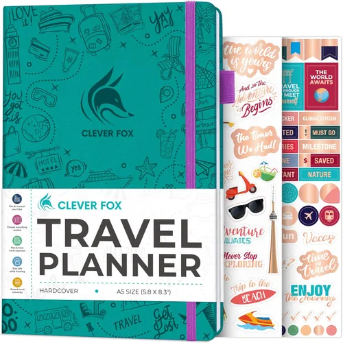 Vista 26 de Clever Fox Bolsillo para diario de viaje, organizador de itinerarios de vacaciones y viajes por carretera, diario de memoria de viaje, cuaderno