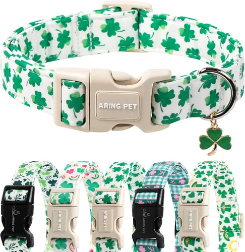 Vista 19 de ARING PET Collar de Navidad para perro, lindo collar de copos de nieve populares rojo y verde con hebilla de liberación rápida para cachorros
