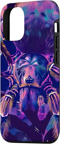 Vista 2 de iPhone 15 Retro Synthwave Tarantula Art Poster Case