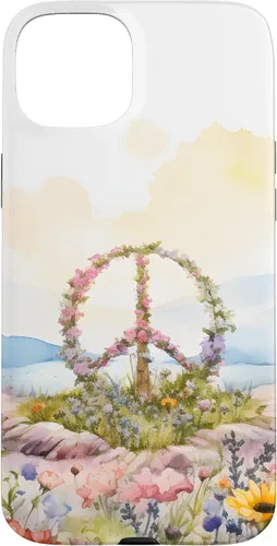 Vista 9 de Floral Peace Sign Watercolor Case for iPhone 17