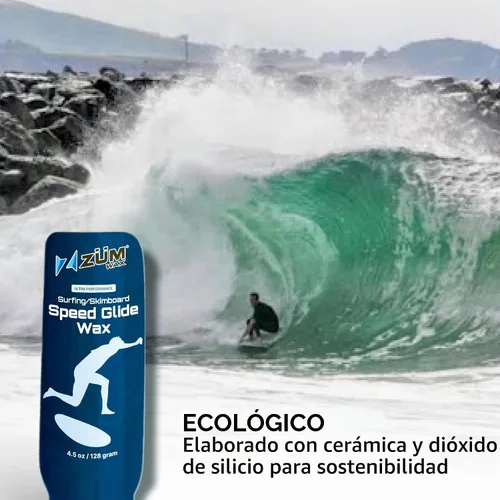 Vista 7 de ZUMWax - Cera de cerámica para skimboard de surf, fabricada en Estados Unidos, sin PFAS, deslizamiento de velocidad de ultra rendimiento, duradera