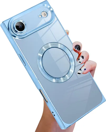 Vista 42 de KANGHAR Funda diseñada para iPhone 12 Pro Magnética Transparente con Protector de Lente de Cámara [Compatible con MagSafe] Diseño de Placado