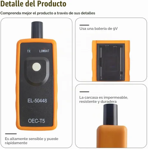 Vista 3 de ZIMISI EL-50448 Herramienta de restablecimiento TPMS, Sistema de sensor de monitoreo de presión de neumáticos OEC-T5, herramienta de activación