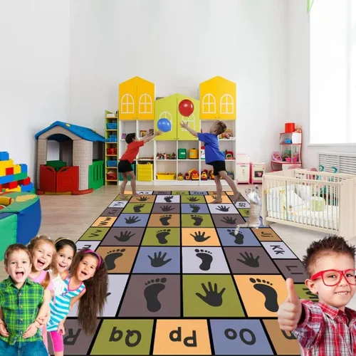 Vista 15 de Hopscotch - Alfombras de juego para niños, alfombra educativa del alfabeto ABC, sala de juegos, dormitorio, sala de estar, decoración de aprendizaje