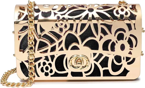 Vista 19 de CARIEDO Bolso Elegante de Noche para Mujer, Elegante Bolso de Mano de Terciopelo Exquisito, Bolso de Metal Hueco, para Promesa, Boda, Fiesta