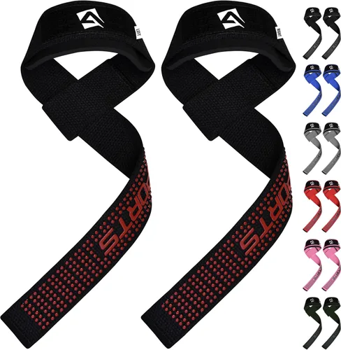 Vista 15 de AQF Weight Lifting Straps, Padded Cotton Gym Wrist Straps for Deadlifts