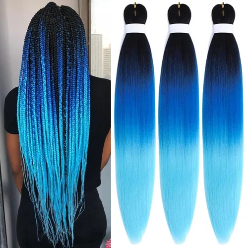 Vista 105 de Cabello trenzado para niños preestirado de 16 pulgadas, color negro para niños, trenzas sin nudos